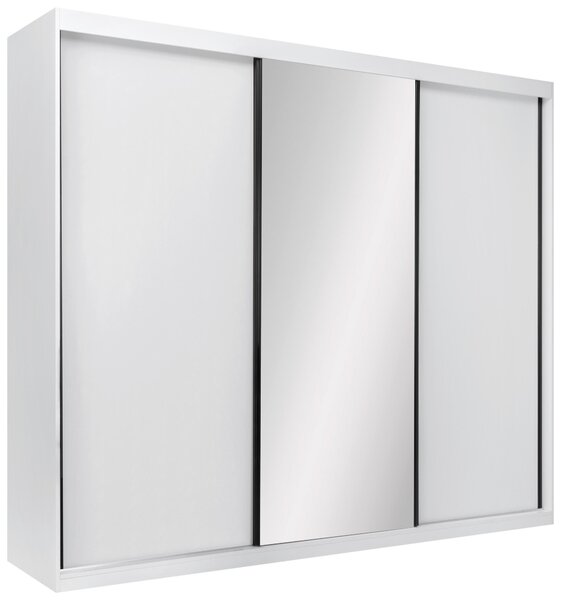 ŠATNÍ SKŘÍŇ S POSUVNÝMI DVEŘM, bílá, 250/215/59,5 cm P & B - Šatní skříně, Online Only