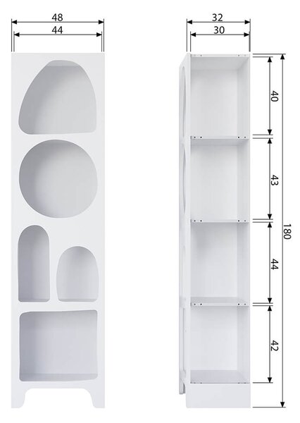 Regál na dekorace zacco 180 x 48 cm bílý