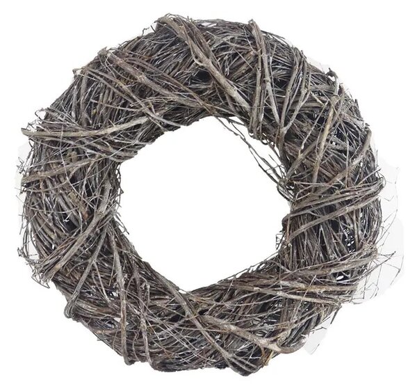 MOREX Proutěný věnec P2184/1 – šedá přírodní dekorace na dveře (30×8×30 cm)