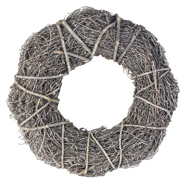 MOREX Věnec z větví P0585 – šedý proutěný věnec 35×8,5×35 cm (k dodekorování)