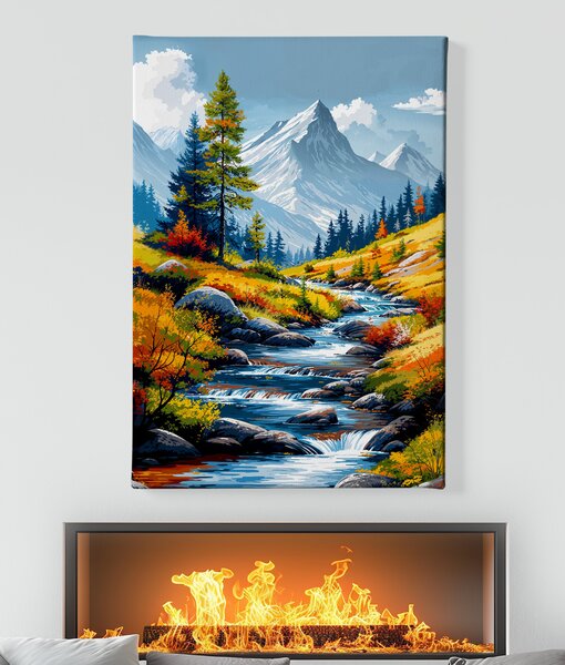Obraz na plátně - Divoká říčka v nádherném údolí FeelHappy.cz Velikost obrazu (šířka x výška): 30 x 40 cm