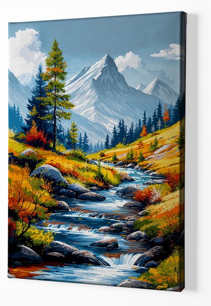 Obraz na plátně - Divoká říčka v nádherném údolí FeelHappy.cz Velikost obrazu (šířka x výška): 30 x 40 cm