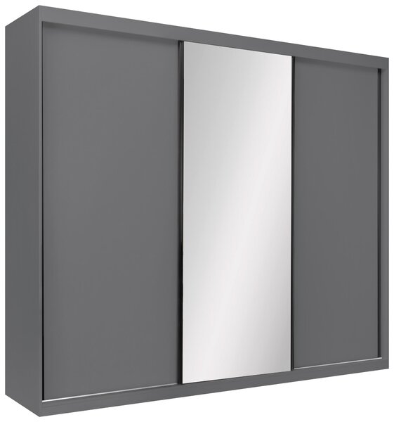 ŠATNÍ SKŘÍŇ S POSUVNÝMI DVEŘM, barvy grafitu, 250/215/59,5 cm P & B - Šatní skříně, Online Only