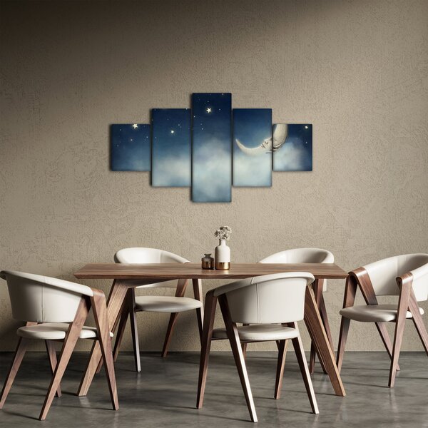 Obraz - Měsíc s hvězdami (125x70 cm)
