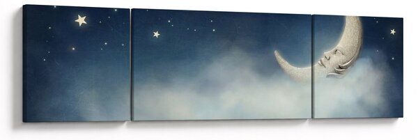 Obraz - Měsíc s hvězdami (170x50 cm)