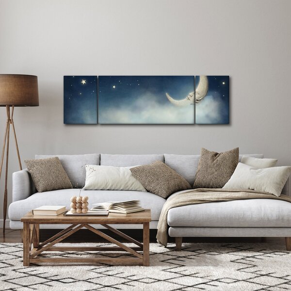 Obraz - Měsíc s hvězdami (170x50 cm)