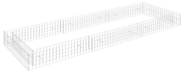Gabionový vyvýšený záhon pozinkovaná ocel 300 x 100 x 20 cm