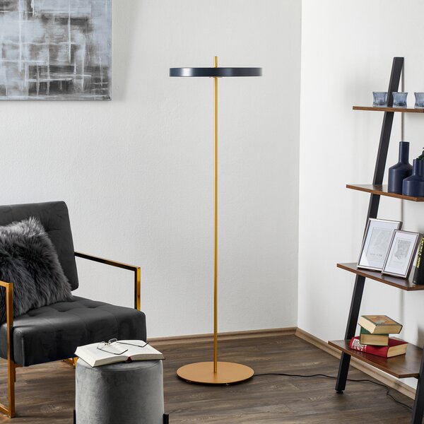 Stojací Lampa UMAGE, Asteria Floor, stmívatelné, Černá, Obývací pokoj, Kov, Design