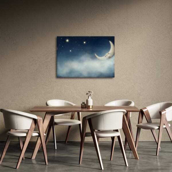 Obraz - Měsíc s hvězdami (70x50 cm)