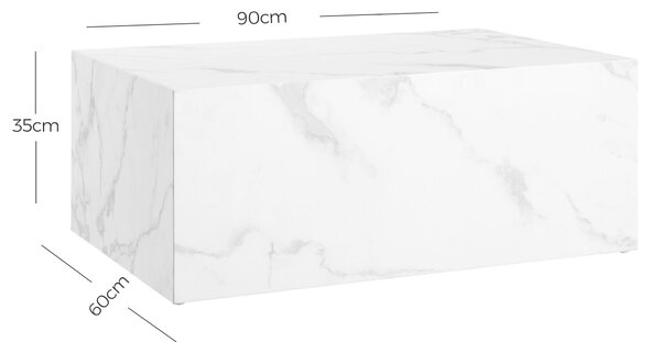 KONFERENČNÍ STOLEK, bílá, kompozitní dřevo, 90/60/35 cm Livetastic - Konferenční stolky, Online Only