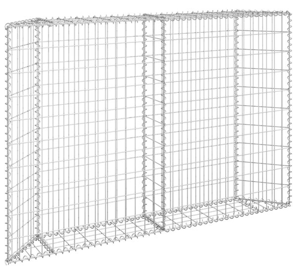 Gabionový vyvýšený záhon trapéz pozinkovaná ocel 150x20x100 cm