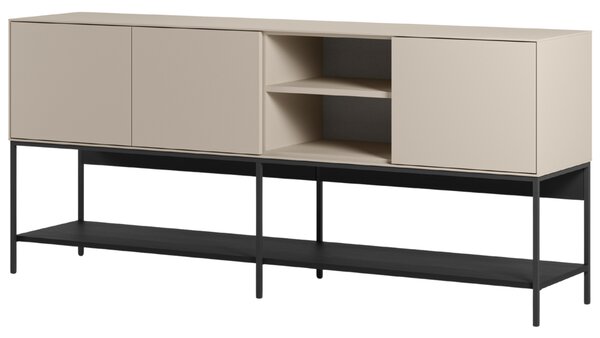Marckeric Krémově-černá lakovaná komoda Amira 180 x 40 cm