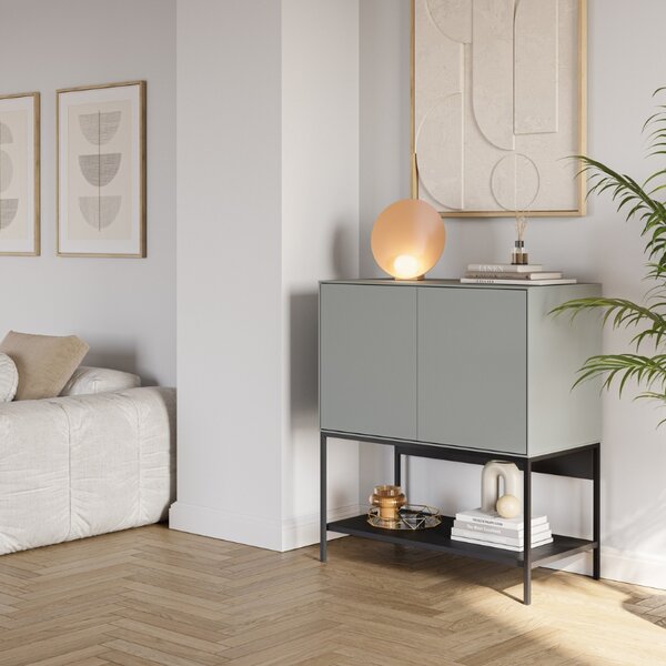 Marckeric Zeleno-černá lakovaná komoda Amira 80 x 40 cm