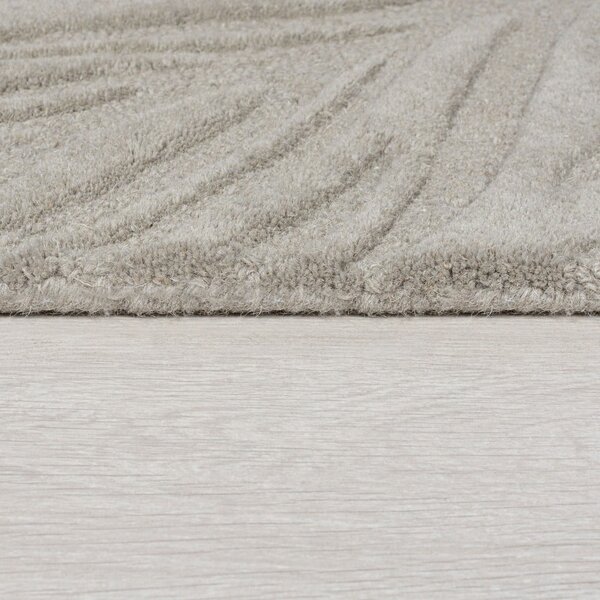Šedý vlněný koberec Flair Rugs Lino Leaf, 120 x 170 cm