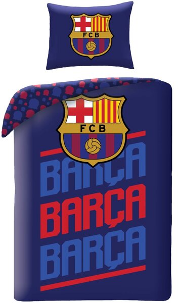 Bavlněné ložní povlečení FC Barcelona - Barça Repeat - 100% bavlna - 70x90 cm + 140x200 cm