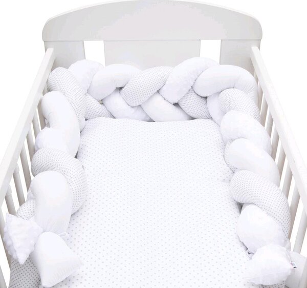 Ochranný mantinel do postýlky cop New Baby Minka a Puntík šedý