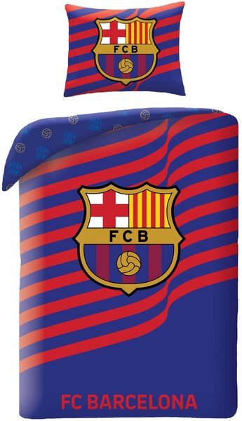 Bavlněné ložní povlečení FC Barcelona - Blaugrana Waves - 100% bavlna - 70x90 cm + 140x200 cm