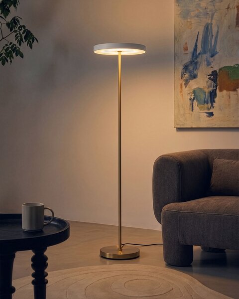 LED stojací lampa EVENLODE se stmívačem Kov Bílá