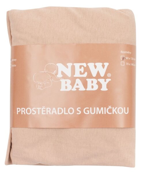 Jersey prostěradlo do postýlky New Baby 120x60 béžové