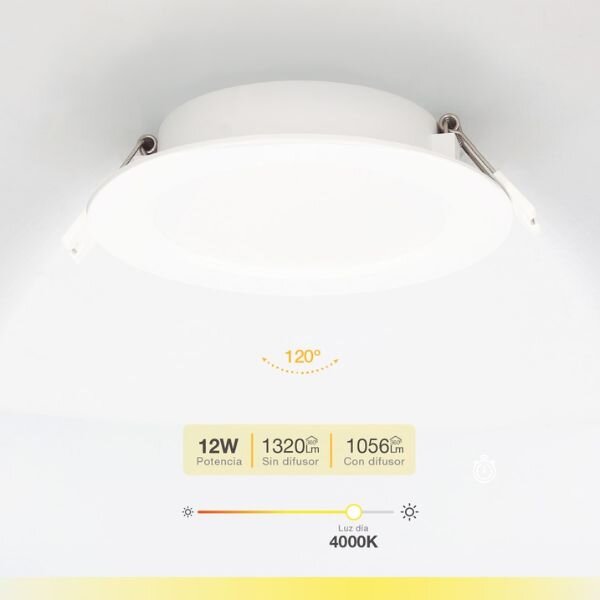 Vestavný LED panel 12W 1056lm, denní, kruhový, 17cm, 3 roky