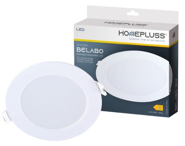 Vestavný LED panel 6W 510lm, denní, kruhový, 12cm, 3 roky