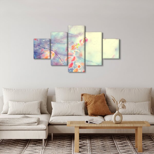 Obraz - Lístky v ledu (125x70 cm)