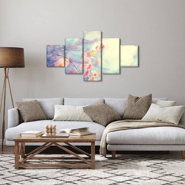 Obraz - Lístky v ledu (125x70 cm)
