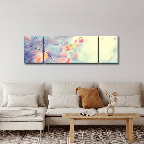 Obraz - Lístky v ledu (170x50 cm)