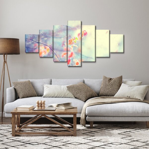 Obraz - Lístky v ledu (210x100 cm)