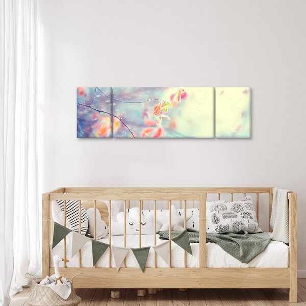 Obraz - Lístky v ledu (170x50 cm)
