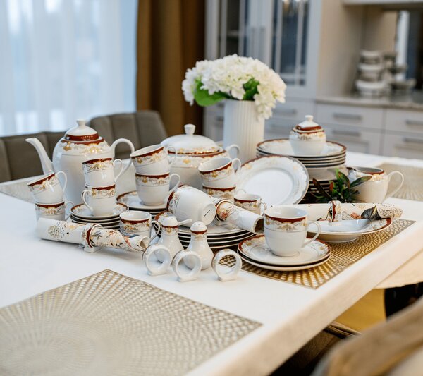 TEMPO-KONDELA GARIDA TYP 2, jídelní sada, set 57 ks, porcelán