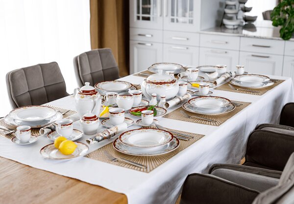 TEMPO-KONDELA GARIDA TYP 2, jídelní sada, set 57 ks, porcelán