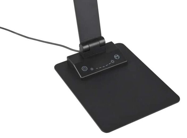 Trio Leuchten 545310132 TRAVIS - LED stolní lampa na pracovní stůl v černé barvě s USB pro nabíjení mobilu, LED 6,5W, 3000+5000+6500K (Moderní stmívatelná LED stolní lampa na pracovní stůl)