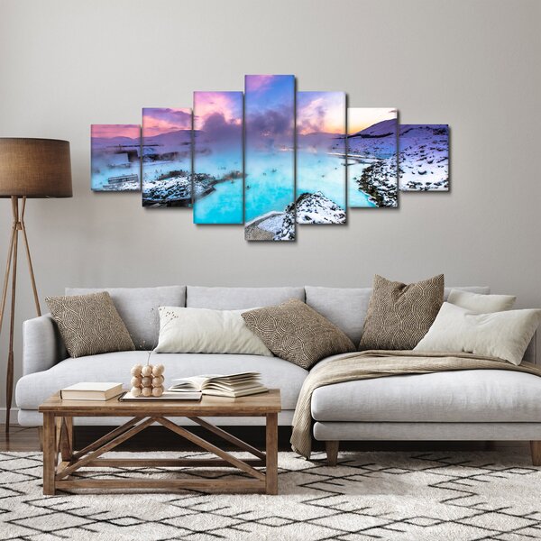 Obraz - Modrá laguna na Islandu (210x100 cm)