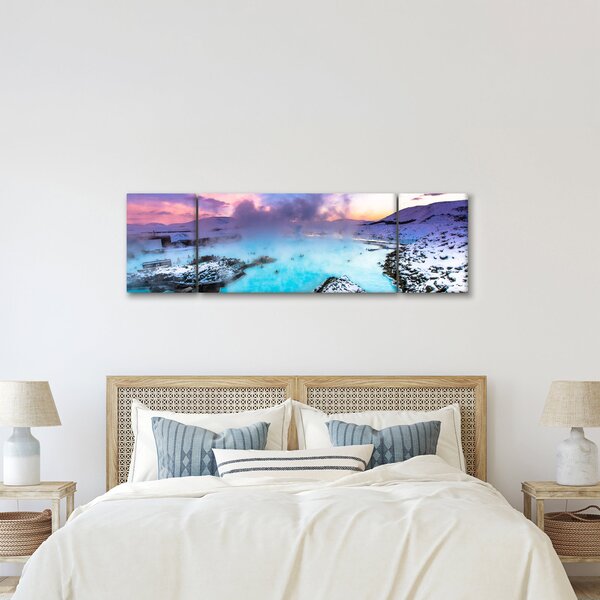 Obraz - Modrá laguna na Islandu (170x50 cm)