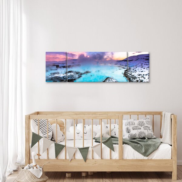Obraz - Modrá laguna na Islandu (170x50 cm)