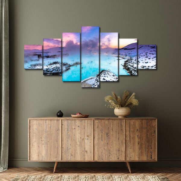 Obraz - Modrá laguna na Islandu (210x100 cm)