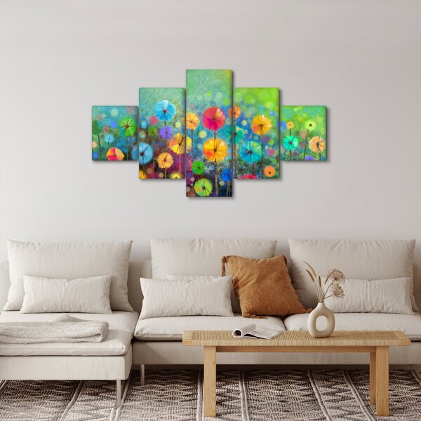 Obraz - Abstraktní květiny (125x70 cm)
