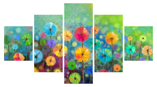 Obraz - Abstraktní květiny (125x70 cm)