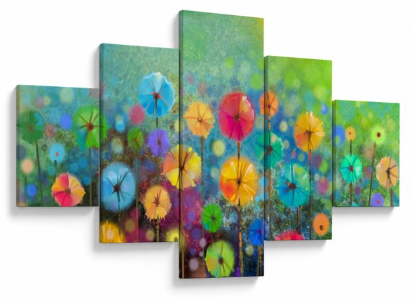 Obraz - Abstraktní květiny (125x70 cm)