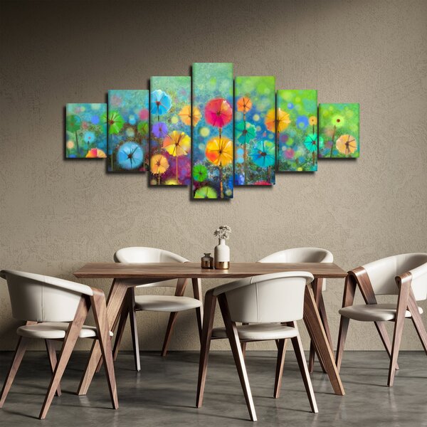 Obraz - Abstraktní květiny (210x100 cm)
