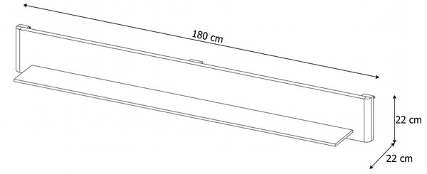 Dubová police Denver II - 180 cm
