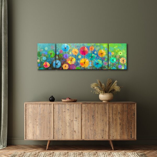 Obraz - Abstraktní květiny (170x50 cm)