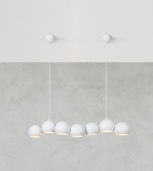 Markslöjd 108859 - Lustr na lanku CUPOLO 7xE14/40W/230V bílá