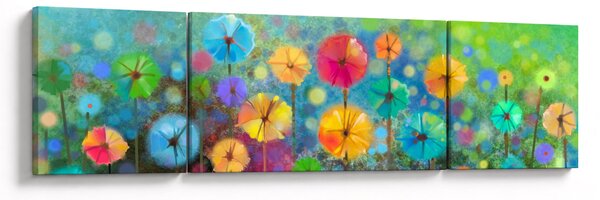Obraz - Abstraktní květiny (170x50 cm)