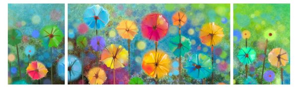 Obraz - Abstraktní květiny (170x50 cm)