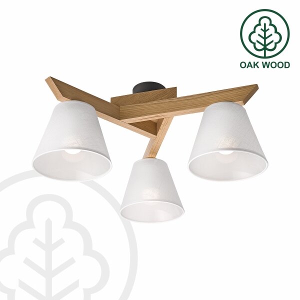 Brilagi - LED Přisazený lustr ANTHONY 3xE14/40W/230V dub/bílá