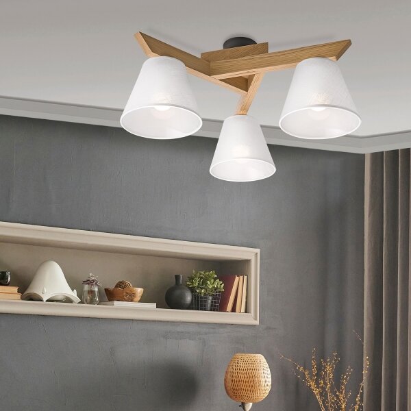 Brilagi - LED Přisazený lustr ANTHONY 3xE14/40W/230V dub/bílá