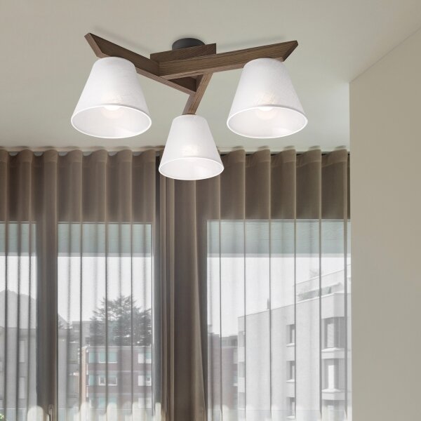 Brilagi - LED Přisazený lustr ANTHONY 3xE14/40W/230V dub ořech/bílá