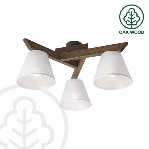 Brilagi - LED Přisazený lustr ANTHONY 3xE14/40W/230V dub ořech/bílá